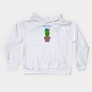 Funny cactus with a hat. Kids Hoodie